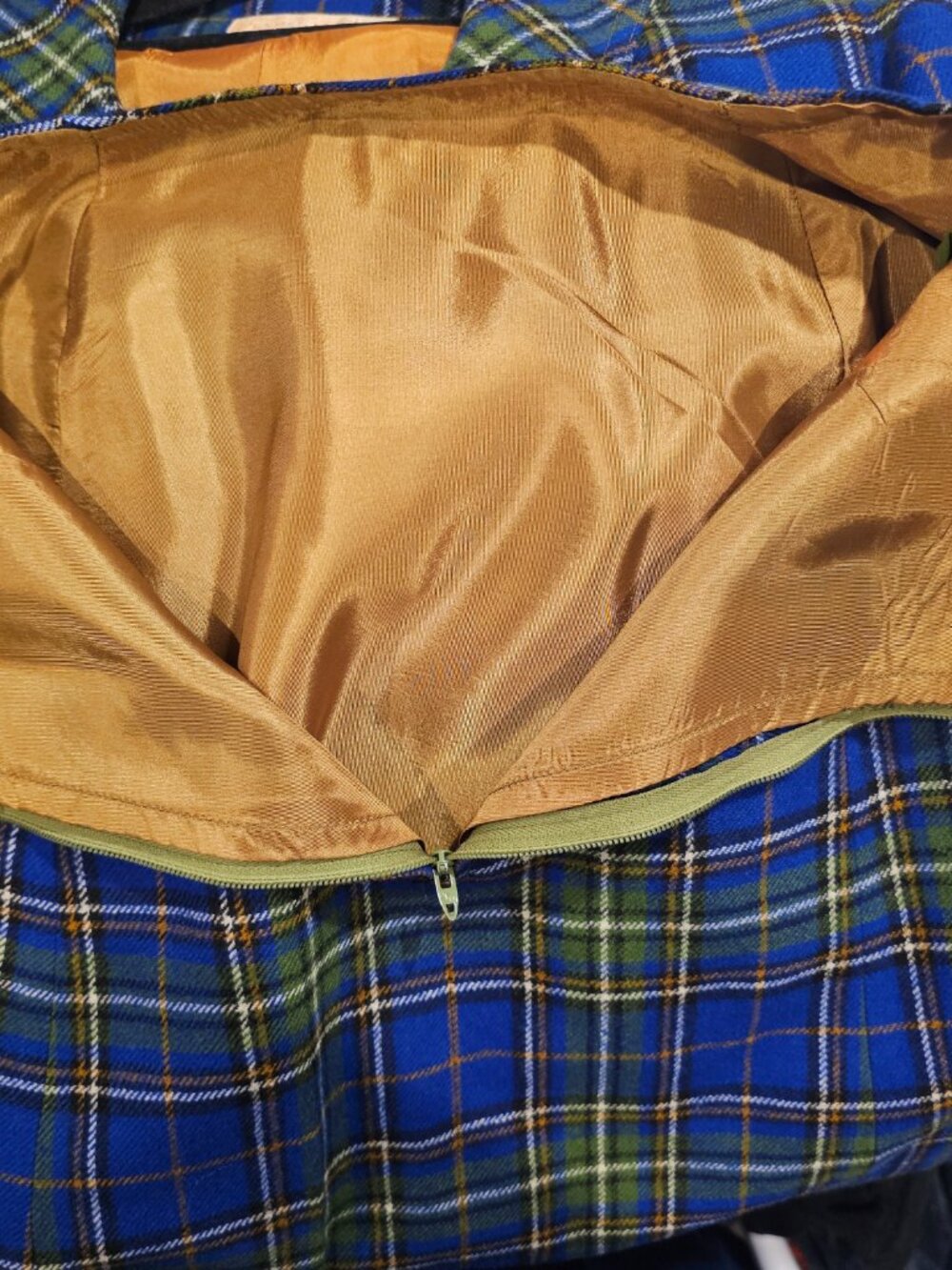 Vintage Pendleton Women's Wool Skirt Suit Size 12 Blue Green Tartan Plaid - Picture 12 of 14